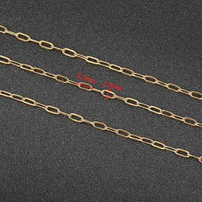 UMAOKANG 16.4 Feet Gold Plated Chain for Jewelry Making Stainless Steel Paperclip Jewelry Chains Bulk with Jewelry Findings - color: Gold Small Paperclip