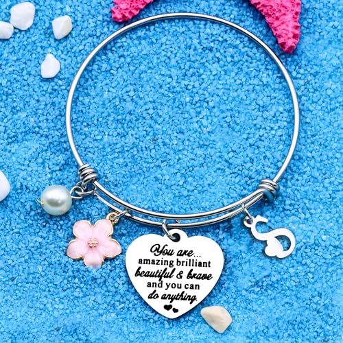 Aeora Inspirtional Bracelet Gift,Funny 26 Letter Initial A-Z Silver Heart Dangle Bangle For Women Lady Daughter Mom Sisters Friends Colleague Birthday Christmas Reminder Jewelry - color: S