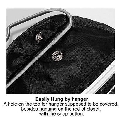 56 Pockets Large Zippered Dual Sided Jewelry Hanging Organizer Necklace Earrings Bracelets Rings Accessories Storage Bag Wall Mounted Door Cabinet Hanger Holder Clear Pouch Display Foldable