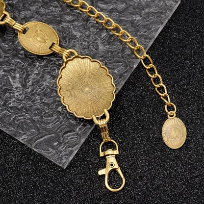 Women's Concho Chain Belt Western Cowgirl Metal Waist Chain | Belt for Dress - color: C Gold, size: S: 41.3 in