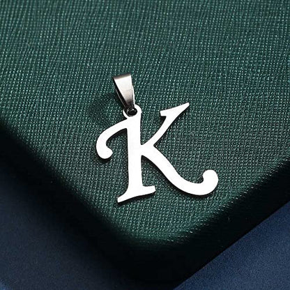 Stainless Steel Initial Letter Connector Charms Alphabet Pendant Diy Craft for Jewelry Making Necklaces Bracelets Keychain - color: Stainless Steel K