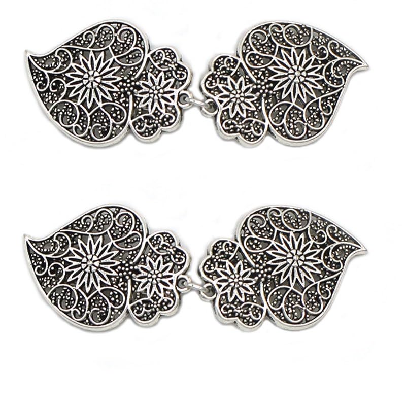 Vintage Sweater Swirl Clip Cape Cloak Retro Cardigan Shawl Collar Clasp Dress Shirt Brooch Clip - style: A x 2