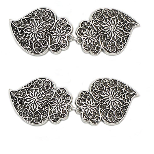 Vintage Sweater Swirl Clip Cape Cloak Retro Cardigan Shawl Collar Clasp Dress Shirt Brooch Clip - style: A x 2