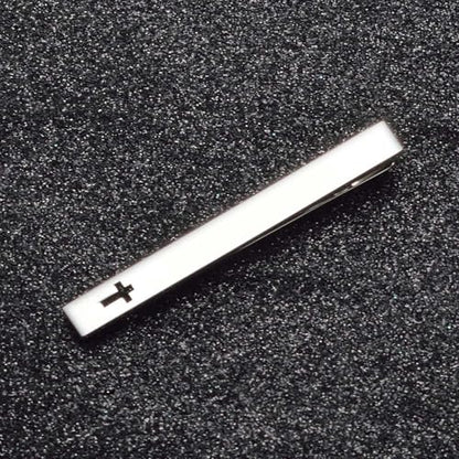 Unique Cross Tie Clips For Men Silver Black Gold Religious Christian Tie Clips For Men's Tie Accessories - style: cross tie clip silver