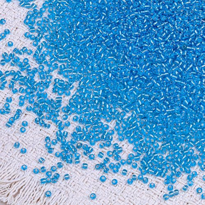 2000pcs Glass Seed Beads Bulk, 4mm 6/0 Mini Pony Spacer Small Individual Color Seed Beads for DIY Bracelet Necklaces Wrist Jewelry Making, Frosted Silver Blue - color: Frosted Silver Blue