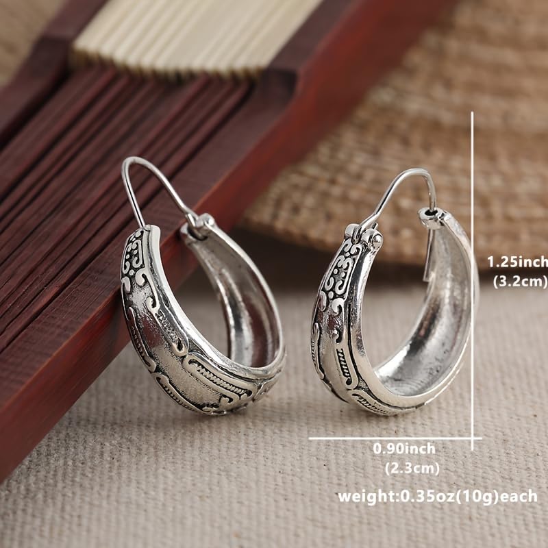Retro Exaggerated Drop Earrings Personality Vintage Carved Dangle Earrings Daily Accessories Party Valentine's Day Jewelry Gifts for Women - style: Retro Style 1