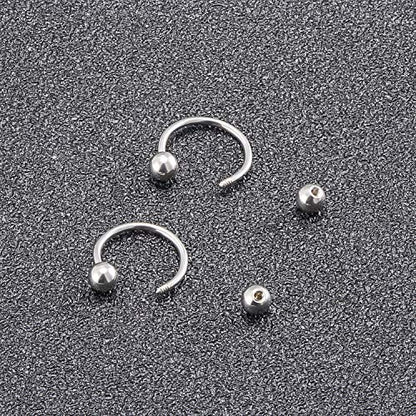 18-36PCS 20G Nose Hoop Rings Surgical Steel Septum Ring Tragus Cartilage Helix Hoop Earrings Lip Horseshoe Barbell Piercing Jewelry for Women Men 8mm 10mm 12mm - color: 36pcs,ball closure