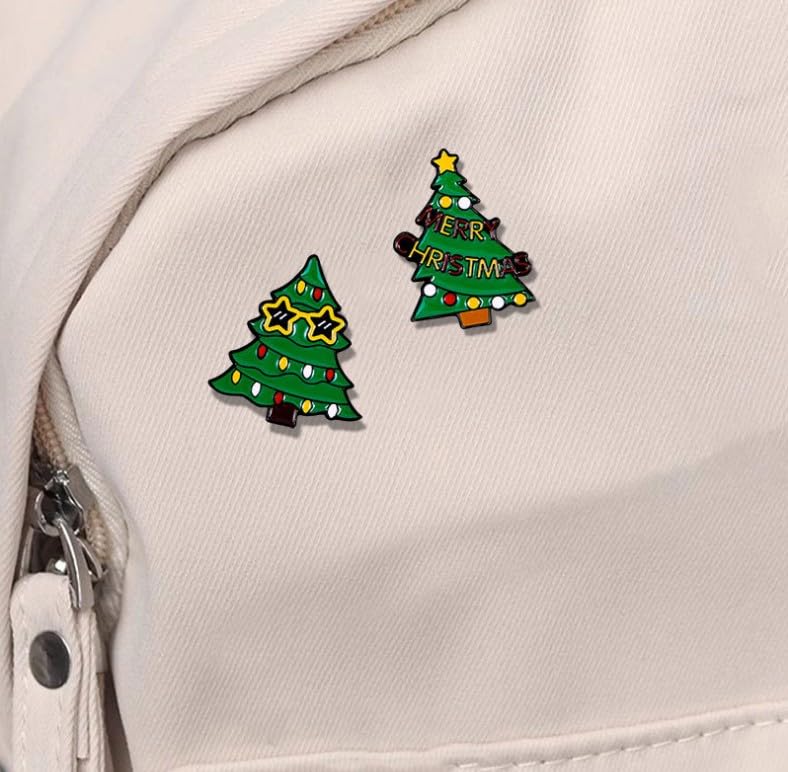 Cute Enamel Pin Set Lapel Pins Brooches Cartoon Brooch Badge Pins for Clothes Bags Backpack for Women - color: Christmas Tree