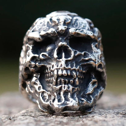 2023 Skull Ring Cool Evil Death Punk Rock Stainless Steel Rings Aly Style Jewelry - style: R1092