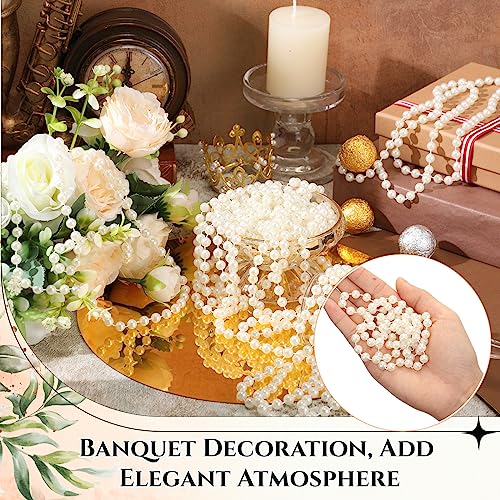 Inbagi 200 Pcs Pearl Necklaces for Women Bulk Ivory Faux Beaded Necklace 7 mm 33 Inch Large Pearl Strand for 1920s Party Birthday Wedding Tea Party Bridal Shower Christmas Decorations