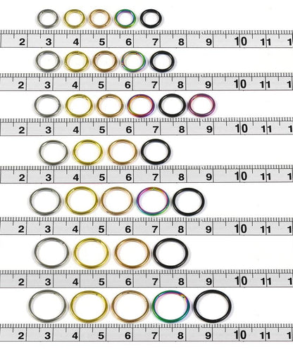 D.Bella Hinged Nose Rings Hoop 316L Surgical Steel Hypoallergenic Septum Ring Lip Ring Helix Cartilage Rook Earrings Body Piercing Jewelry 14G 16G 18G 20G, Diameter 5mm to 14mm - color: Black, size: 20g(0.8mm),10mm