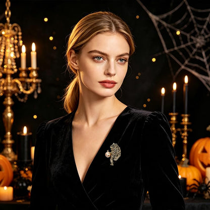 Luxury Crystal Tiger Brooch Pins for Women Men Vintage Gold-Tone Climbing Black Spots Leopard Brooch Fashion Panther Cougar Pin Suit Jackets Coat Animal Jewelry Gift - style: Gold Pearl