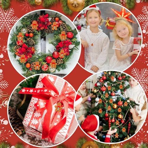 64Pcs Christmas Gingerbread Man Resin Charms for Jewelry Making | Premium Resin, Xmas Mini Gingerbread Figurines Ornament Pendant, DIY Bracelet Necklace Earrings Jewelry Making Decorations - style: Gingerbread Man Style