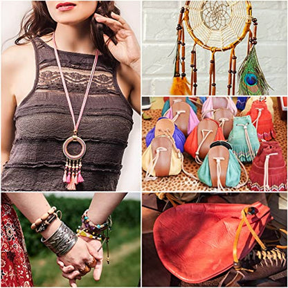Cridoz Faux Suede Leather Cord, 25 Rolls Flat for Jewelry Making, Leather Strips & Laces for Dream Catcher Supplies DIY Crafts, Thread Velvet String for Necklace, Bracelet, Beading