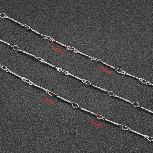 UMAOKANG 5 Meters Embossed Stick Chain Link for Jewelry Making Stainless Steel Chains for Handcraft DIY - color: Stick Silver