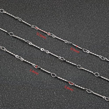UMAOKANG 5 Meters Embossed Stick Chain Link for Jewelry Making Stainless Steel Chains for Handcraft DIY - color: Stick Silver