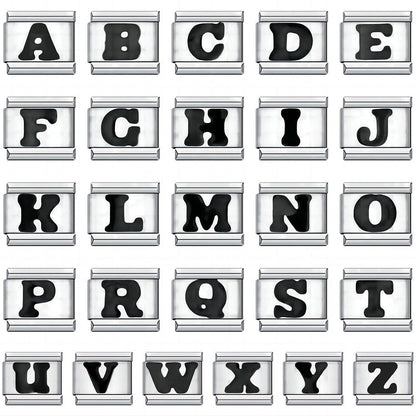 Italian Charms Bracelet Sets Heart Brascelet,18 of Charms and Opening Tools (8 Random Pattern and 10 Blank Modules) - style: 1 Set Letter3-Silvery