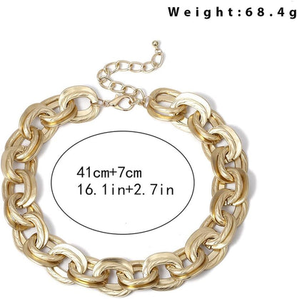 JAKAWIN Chunky Gold Choker Necklace Cuban Link Large Chain Necklaces for Women