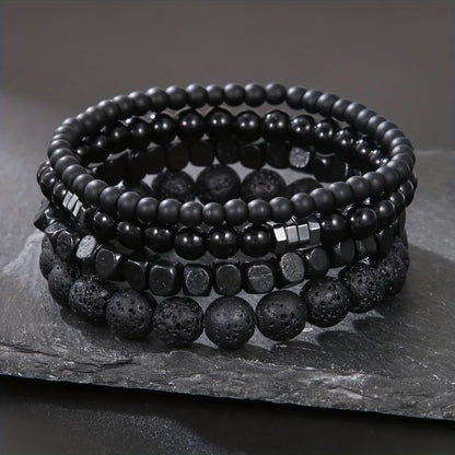 Vintage Stackable Bead Bracelet Set For Men Women Handmade Bohemian Style Multilayer Adjustable Elastic Bead Bracelet Fashion Punk Jewerly Gift - style: Style 3
