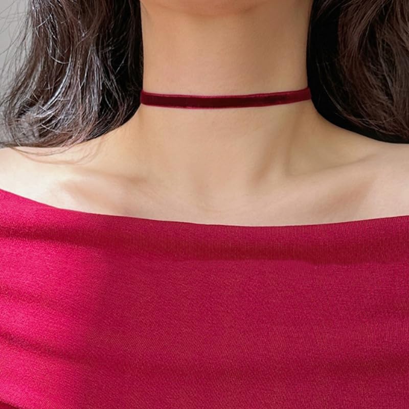 Christmas Choker Necklace for Women Xmas Gift Snowflake Red Velvet Pendant Necklace Red Velvet Reindeer Choker Necklaces Christmas Party Costume Accessories - style: Fine