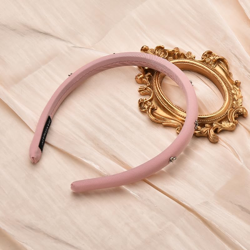 Kilener Padded Headbands for Women Bow Headband Thin Padded Headband Hairband with Bow Hair Bands for Women's Hair Non Slip Bowknot Headbands Pink - color: Pink