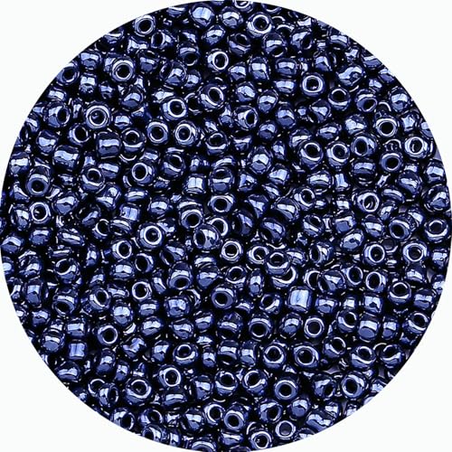 Legefo 4mm Glass Seed Beads Bulk, Gunmetal Black 6/0 Small Mini Pony Seed Beads, Tiny Round Craft Bead for Bracelet Necklace Wrist Jewelry Making Beading Weaving DIY Crafts Supplies, 1000pcs - color: Gunmetal Black