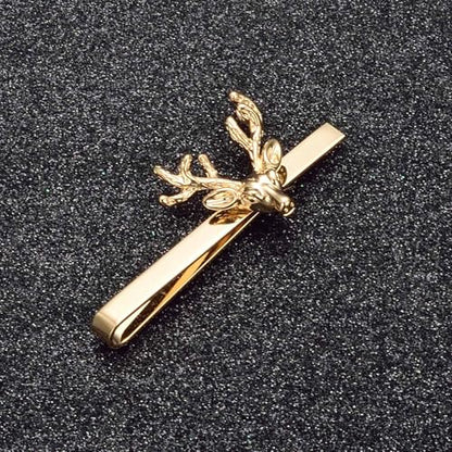 Christmas Tie Clips for Men 14k Gold Plated Silver Tie Pins with Cute Animal Deer/Lion/Dog/Cat Tie Bars Necktie Suit Tie Accessories Jewelry - style: Christmas Tie Clips
