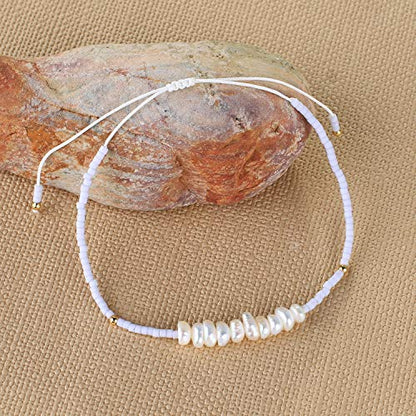 KELITCH Womens Pearl Bracelets Friendship Bracelet Handmade Miyuki Beads Charm Bracelet Holiday Gift - color: B5