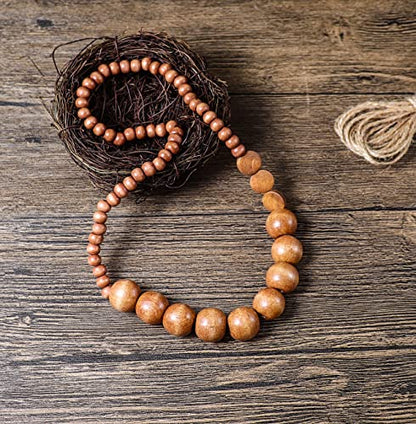 COLORFUL BLING Natural Chunky Wooden Beads Statement Necklace Boho African Tribal Collar Choker Bib Necklace Hippie Vacation Jewelry for Unisex Men Women - color: light ball