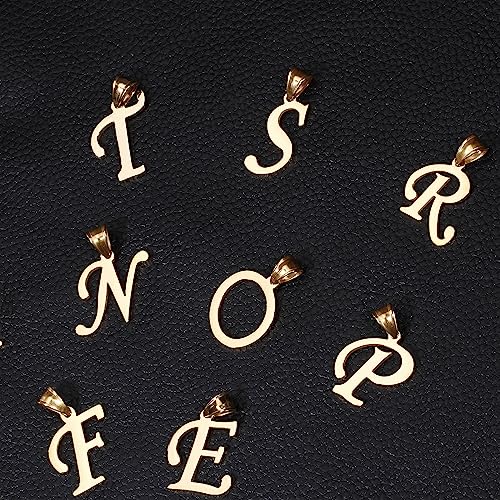 Initial Charms Gold Initial Pendant 14k Gold Letter Charm Name Pendant for Women and Men - style: S