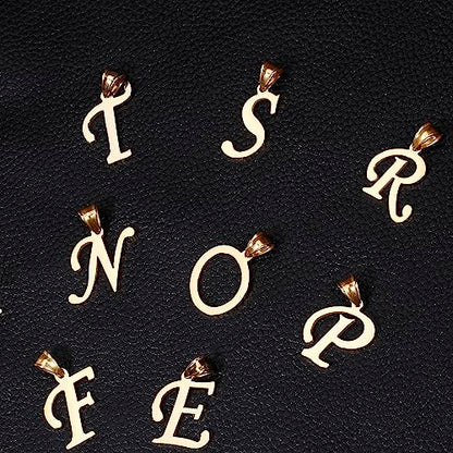 Initial Charms Gold Initial Pendant 14k Gold Letter Charm Name Pendant for Women and Men - style: S