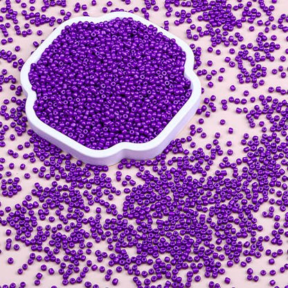Legefo 4mm Glass Seed Beads Bulk, Purple 6/0 Small Mini Pony Seed Beads, Tiny Round Craft Bead for Bracelet Necklace Wrist Jewelry Making Beading Weaving DIY Crafts Supplies, 1000pcs - color: Purple