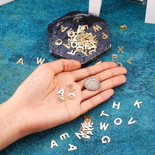 Craftdady Letter Charms Capital Pendants Mixed A-Z Initial Letter Number Charms DIY Bracelet Necklace Pendants for Jewelry Making, Gold, Antique Silver, Platinum - color: Golden