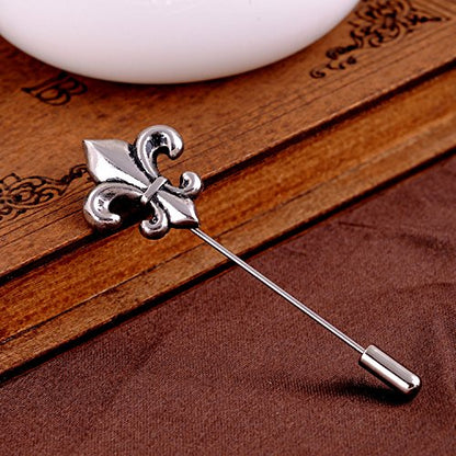 Boutonniere Suit Lapel Stick Brooch Pin - color: Lance Silver