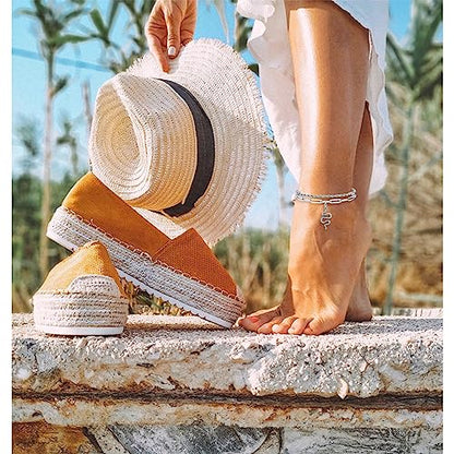 2PCS Boho Layered Snake Chain Ankle Bracelet Set for Women,Adjustable Chunky Snake Pendant Paperclip Chain Ankle Bracelet Trendy Beach Jewelry