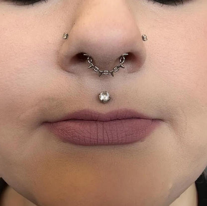16G Septum Ring Hinged Septum Clicker Nose Ring Septum Piercing Jewelry - color: Spikes-silver, size: 10mm