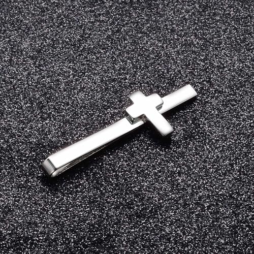 Gold Black Silver Cross Tie Clips For Men Unique Christian Catholic Tie Clip Cross Accessories For Men - style: silver crucifix tie clip