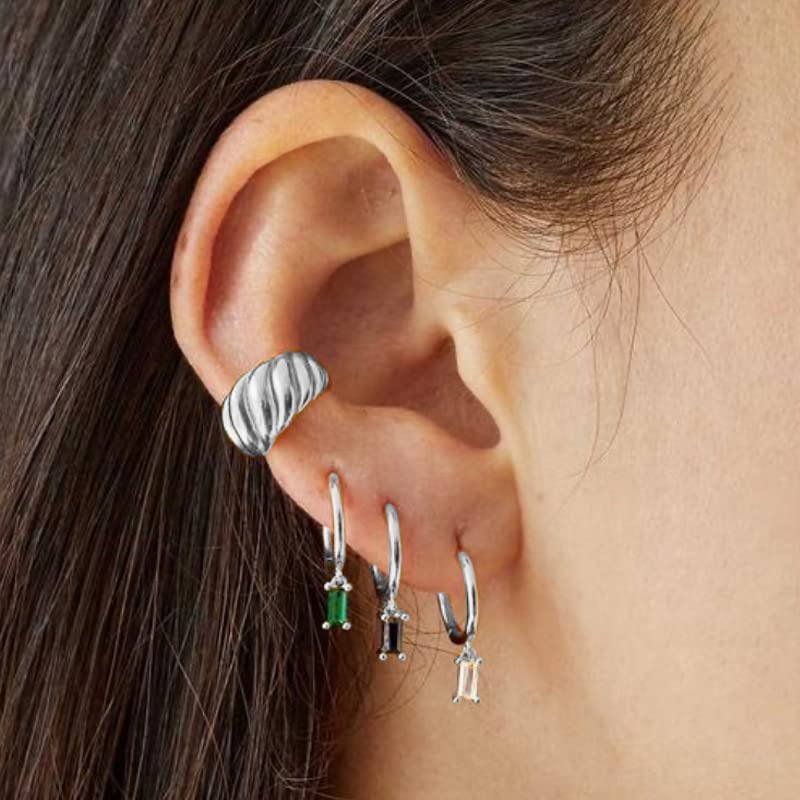 Multicolor Crystal Dangle Studs Earrings Set for Women 925 Silver Hypoallergenic Dangle Earrings Leverback Drop Earring Fashion Cubic Zirconia Leverback Stud Earring Sets Trendy Cubic Zirconia Jewelry Gifts for Women - style: 6-D-S