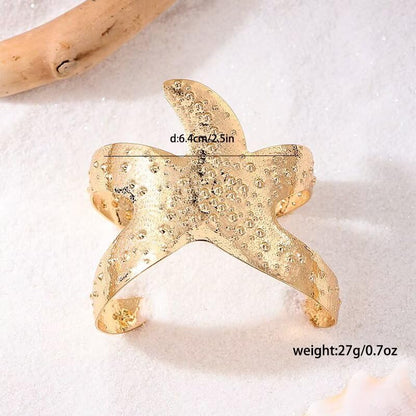 Blue Drop Starfish Waist Chain Belt and Arm Cuff Set for Women Starfish Shell Bracelet Gold Plated Cuff Bangle Arm Boho Holiday Beach Accessories Jewelry - color: Cuff with Pearl Waist Chain