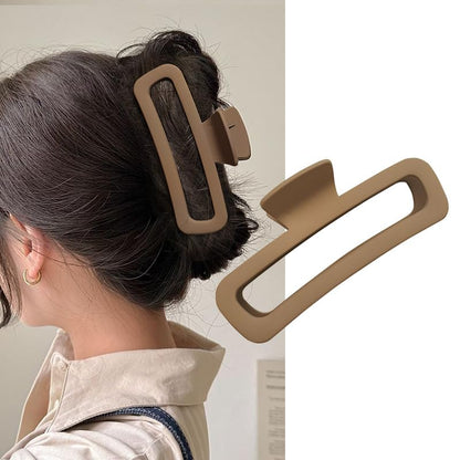 5 Inch Large Hair Claw Clips, No Slip Matte Square XL Hair Clips for Thick Long Curly Hair, Women's Big Rectangle Strong Clips, 4 Pack - color: A5 5 inch
