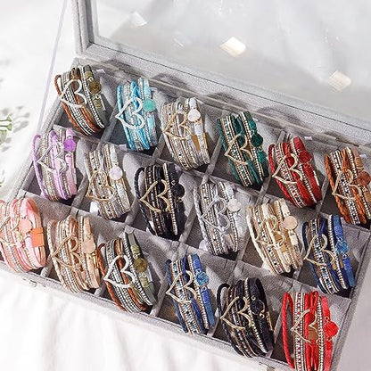 Long tiantian Boho Leather Wrap Bracelets Gifts Trendy Stuff Layered Bangles Bracelets for Women Modern Stackable Infinity Bracelets Bohemian Jewelry Gifts for Women Birthday Gifts - color: B3:Bracelets for Women Trendy(blue)