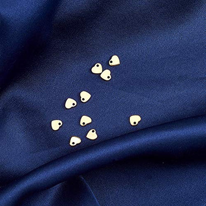LiQunSweet 100 Pcs 304 Stainless Steel Pendants Tiny Double Side DIY Sweet Heart Pendants Charms for Bracelet Jewelry Making 6mm (0.24 Inch) - color: Heart Charms_6mm