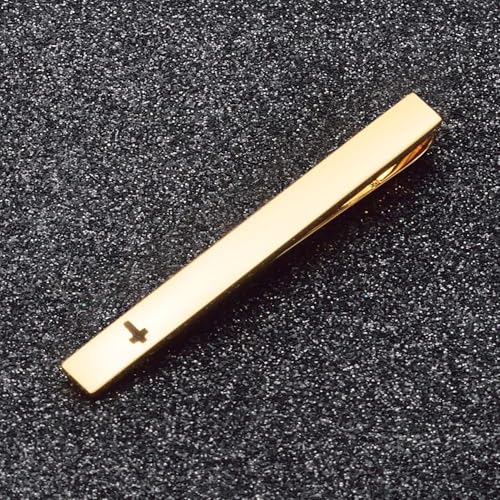 Unique Cross Tie Clips For Men Silver Black Gold Religious Christian Tie Clips For Men's Tie Accessories - style: gold cross tie clip