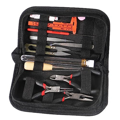 D-FLIFE 19pcs Jewelry Making Tools Kit with Zipper Storage Case for Jewelry Crafting and Jewelry Repair (19pcs) - color: 19pcs