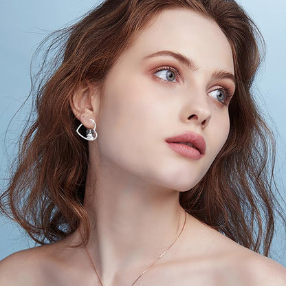LES OSEWA Dog Animal Earrings Sterling Silver Animal Heart Hoop Dangle Earrings Cute Jewelry Gifts for Women - color: Bernese Mountain Dog