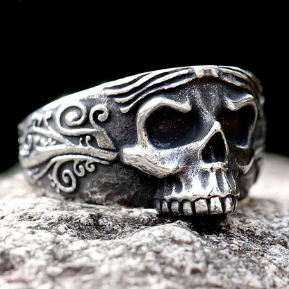 2023 Skull Ring Cool Evil Death Punk Rock Stainless Steel Rings Aly Style Jewelry - style: R1114