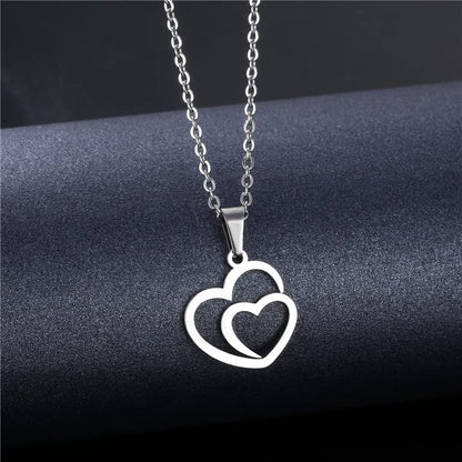 Silver Necklaces for Women Teens, Best Friend Necklace Sister Daughter Gift | Horseshoe Butterfly Swan Wave Evil Eye Necklace Graduation Chritmas Birthday Gifts for Women, Stainless Steel - style: Heart