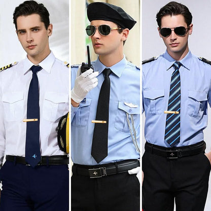 Mens Airplane Tie Clip for Boyfriend Husband Son Flight Attendant Accessories for Men - style: Gold base model