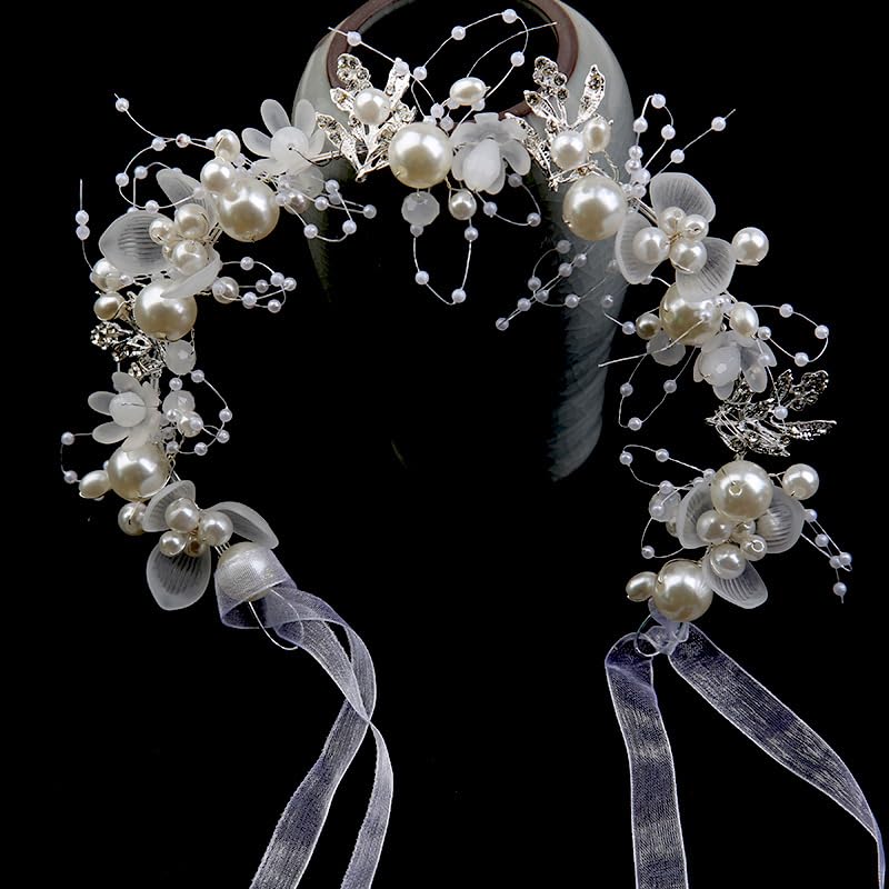 2 Pcs Flower Girl Headpiece - Rhinestone Crystal Wedding Headband - Bridal Flower Headband for Girls & Baby - Gold Hair Accessories