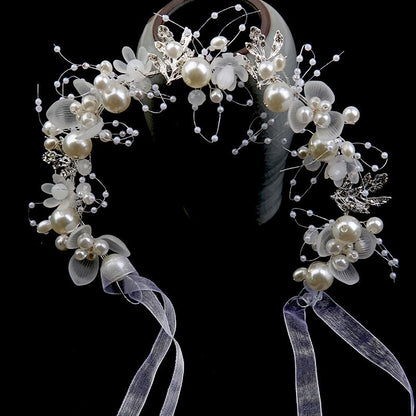 2 Pcs Flower Girl Headpiece - Rhinestone Crystal Wedding Headband - Bridal Flower Headband for Girls & Baby - Gold Hair Accessories